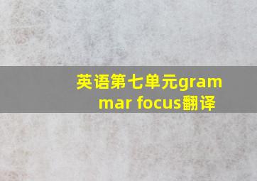 英语第七单元grammar focus翻译